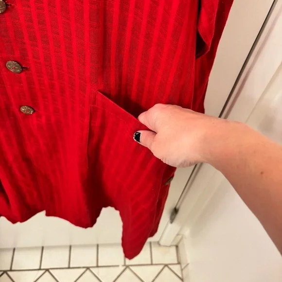 Yasuko Kurisaka Red OS Kimono Minimalist Tunic Teacher Avant Garde Japan Art - Picture 6 of 10